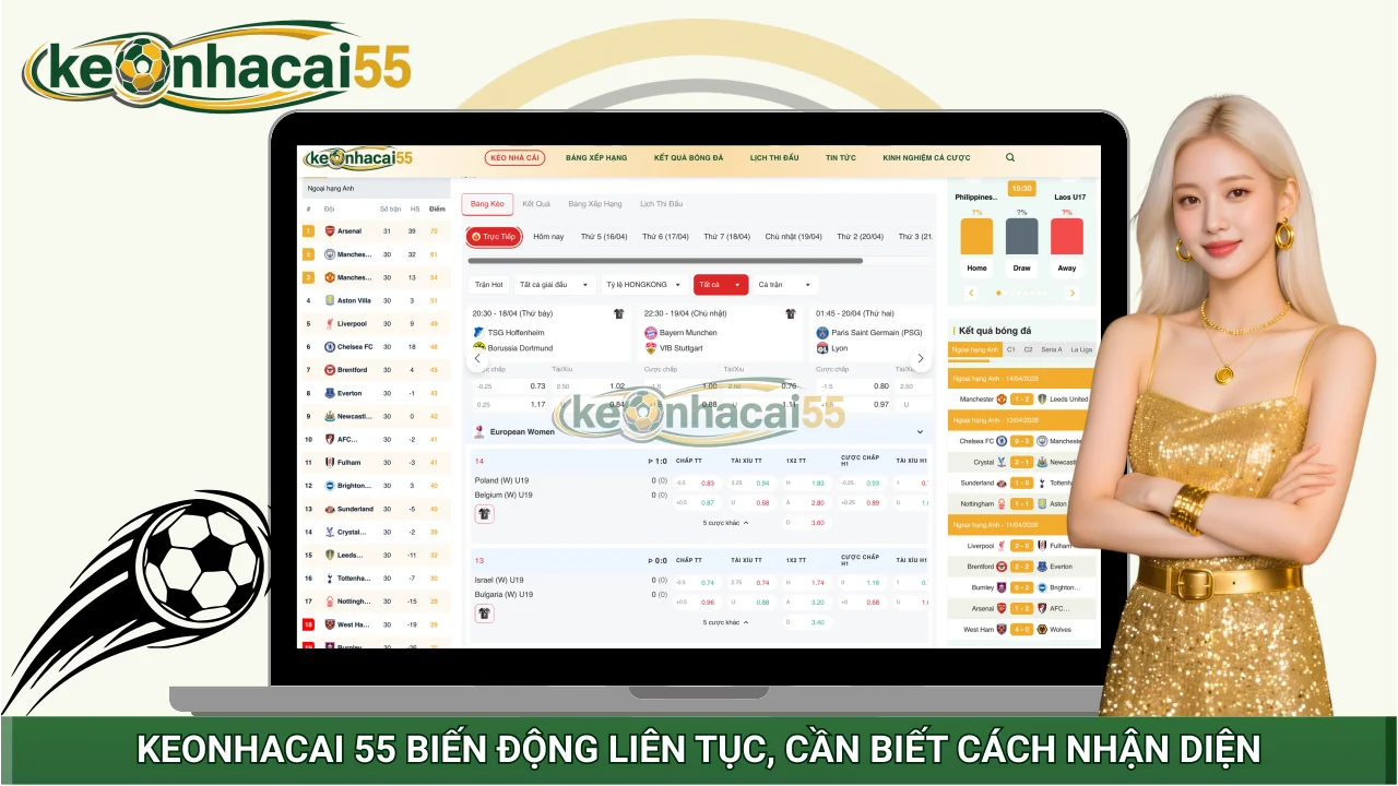 Kèo nhà cái 55 biến động liên tục, cần biết cách nhận diện